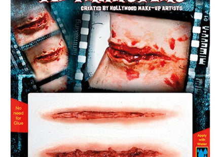 FX Transfers "3D Throat trenched - Kehle aufgeschlitzt" - Halloween Tattoo Make up | Latexfrei