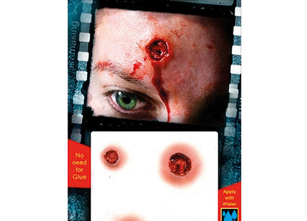 FX Transfers "3D Balls - Schussverletzung" - Halloween Tattoo Make up | Latexfrei