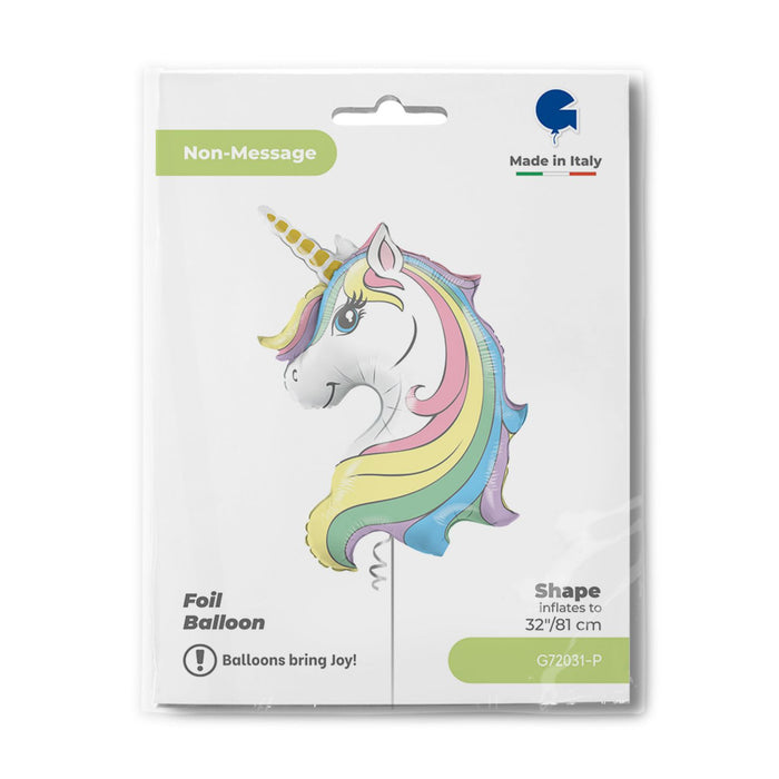 Shape Folienballon Einhorn Kopf | 81 cm