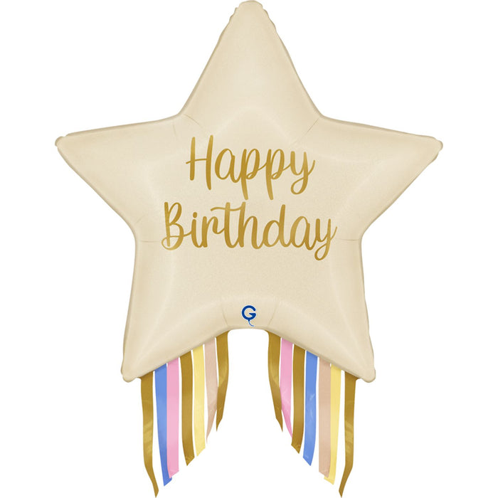 29" Folienballon Shape Stern Happy Birthday | 74 cm