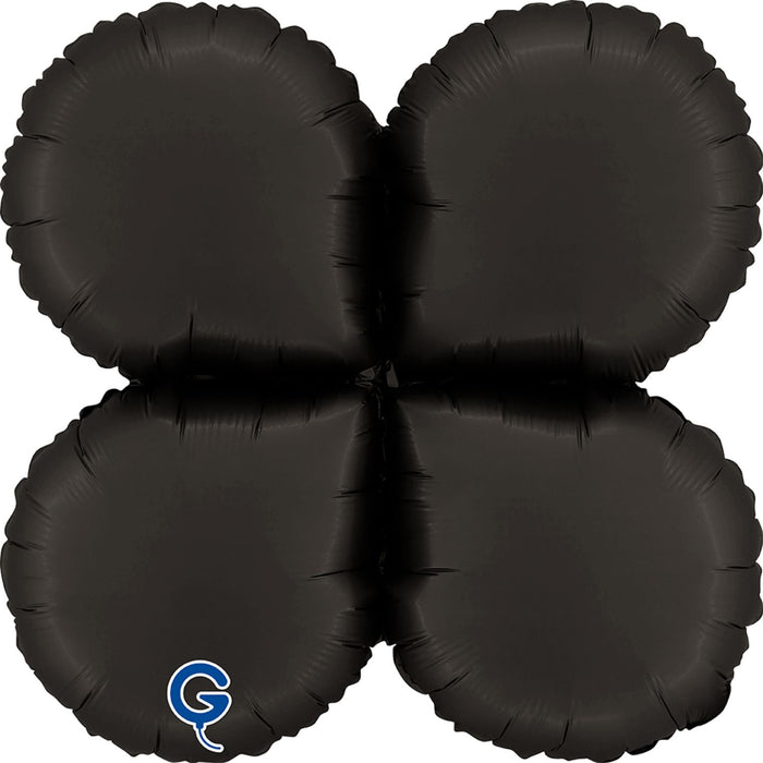 19" Folienballon Base Drops | 48 cm - Satin Schwarz (NUR LUFT)
