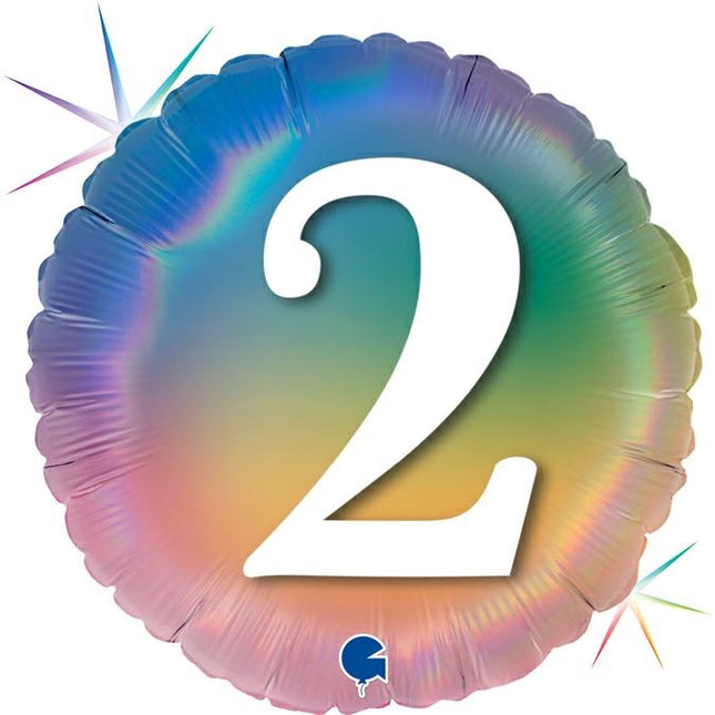 ABC18 Folienballon Happy 2 Colourful Rainbow | 45cm
