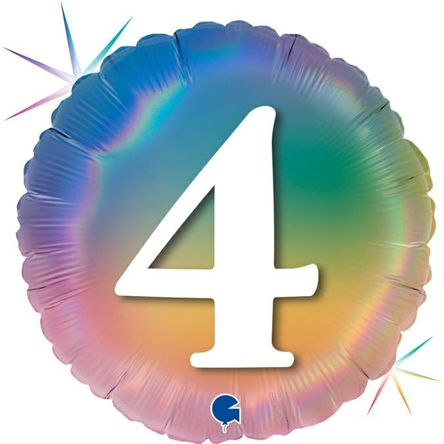 ABC18 Folienballon Happy 4 Colourful Rainbow | 45cm