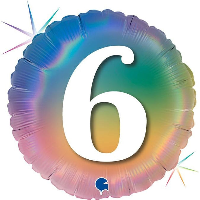 ABC18 Folienballon Happy 6 Colourful Rainbow | 45cm