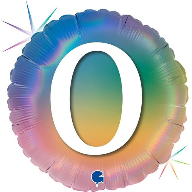 ABC18 Folienballon Happy 0 Colourful Rainbow | 45cm