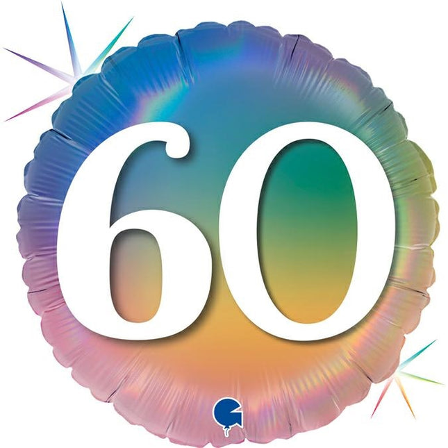 ABC18 Folienballon Happy 60 Colourful Rainbow | 45cm