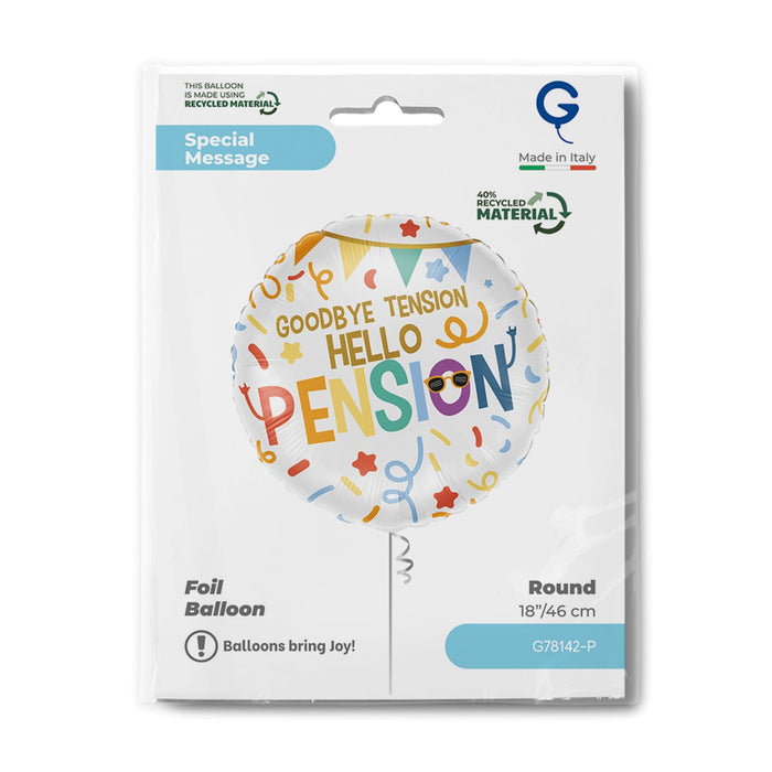 18"/Ø46cm Folienballon "Goodbye Tension Hello Pension"