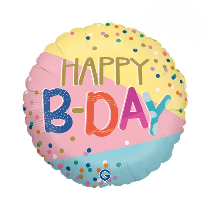 18"/Ø46cm Folienballon Happy B-Day