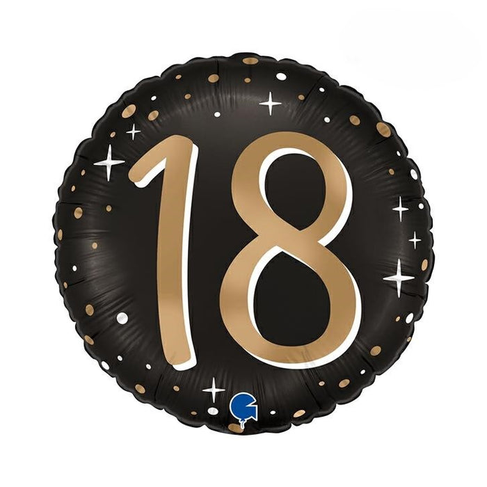 18"/Ø46cm Folienballon "Sparkling Black" | #18