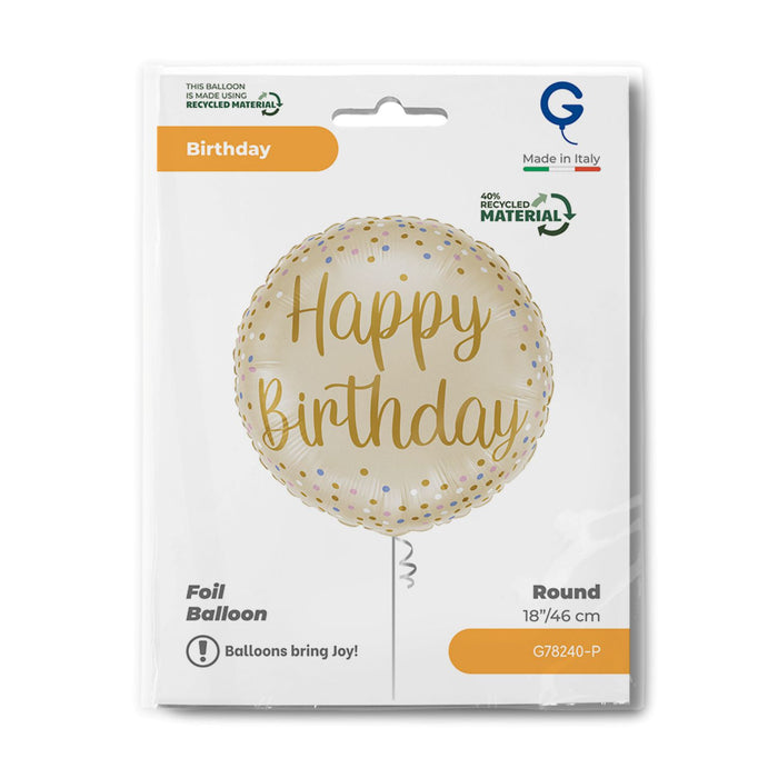 18"/Ø46cm Folienballon "Happy Birthday"