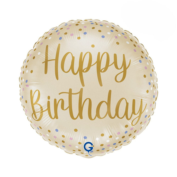 18"/Ø46cm Folienballon "Happy Birthday"