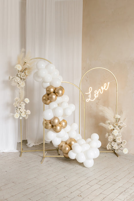 Luftballon Ballongirlande 200cm | Weiß-Gold