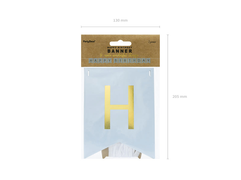 Banner "Happy Birthday" hellblau | 15 x 175 cm