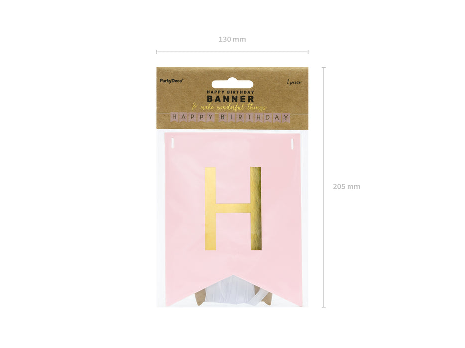 Banner "Happy Birthday" rosa | 15 x 175 cm