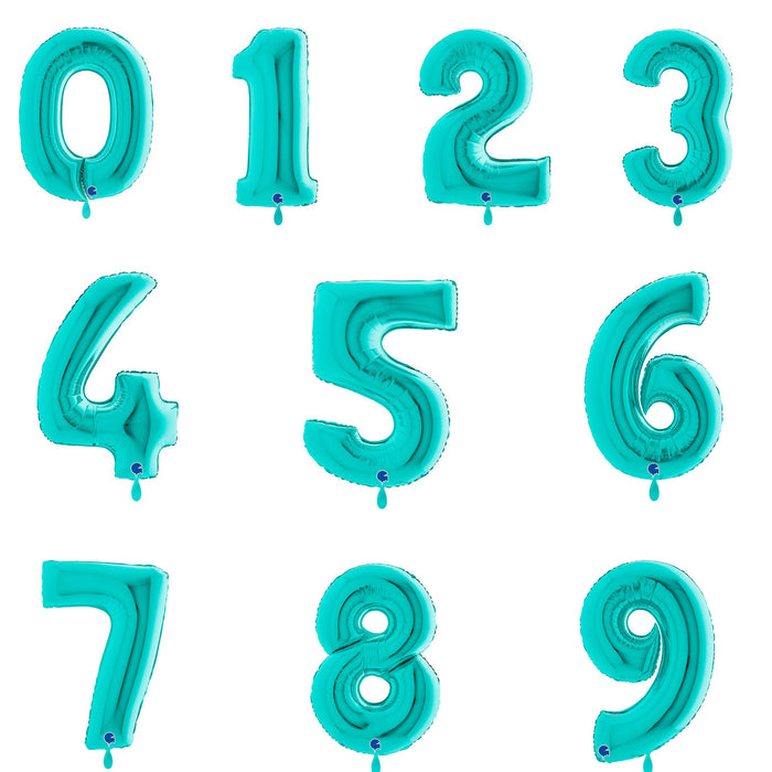 Riesenzahl Folienballon 40"/102cm | Tiffany-Türkis #9