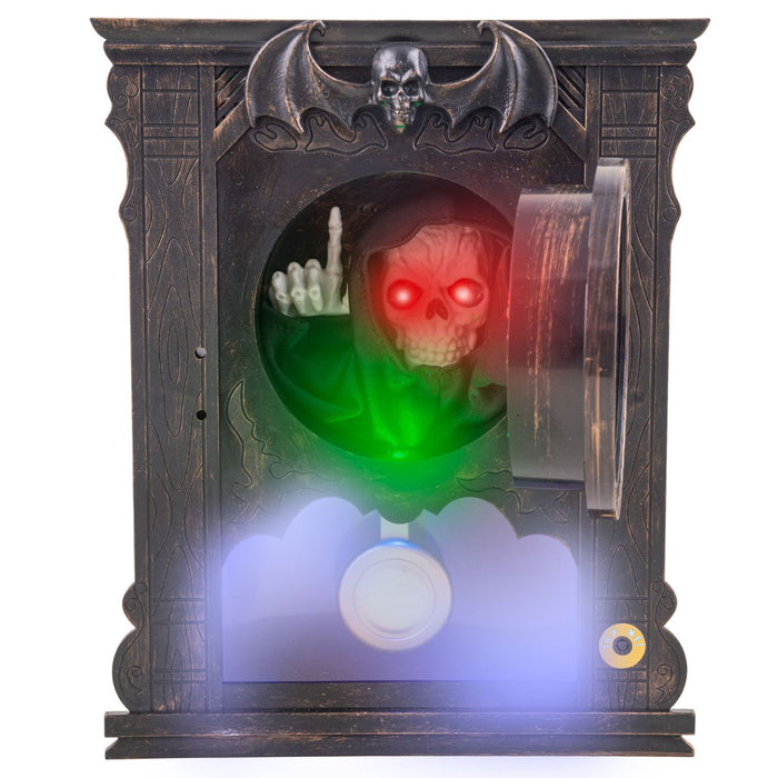 Gruselige Uhr "Your time is up" - Animiert | 25 cm - Halloween Dekoration