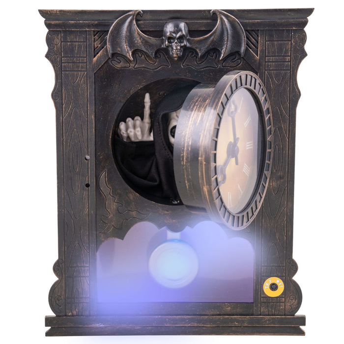 Gruselige Uhr "Your time is up" - Animiert | 25 cm - Halloween Dekoration