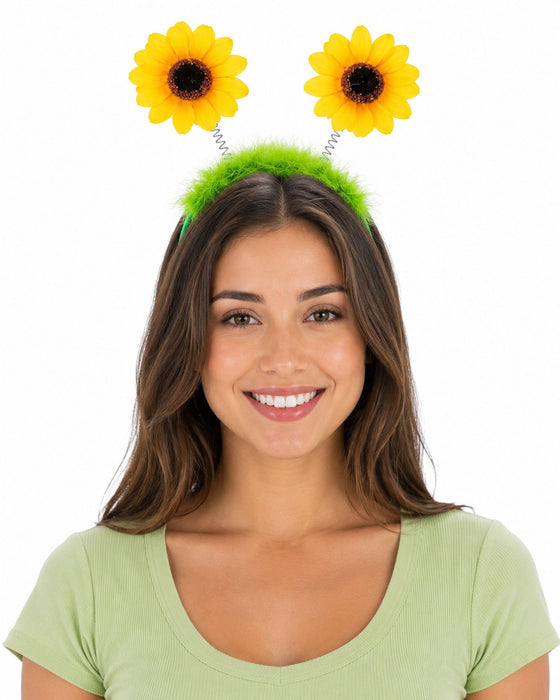 Haarreif mit Sonnenblumen | Zubehör Gärtner Clown Kostüm