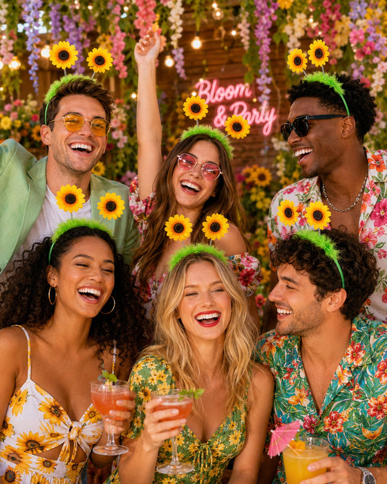 Haarreif mit Sonnenblumen | Zubehör Gärtner Clown Kostüm