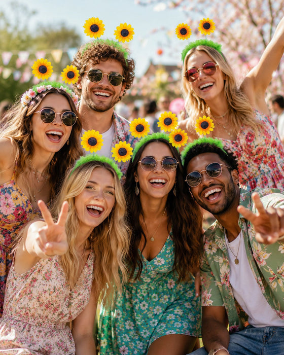 Haarreif mit Sonnenblumen | Zubehör Gärtner Clown Kostüm