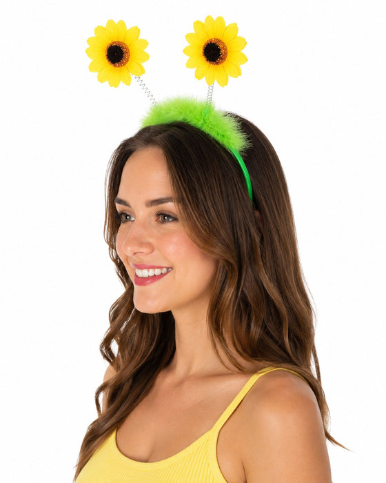 Haarreif mit Sonnenblumen | Zubehör Gärtner Clown Kostüm