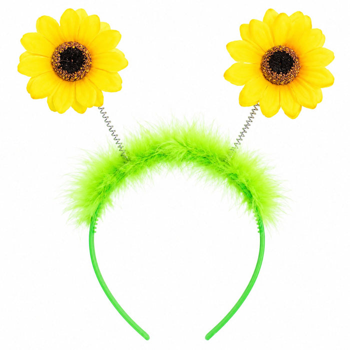 Haarreif mit Sonnenblumen | Zubehör Gärtner Clown Kostüm