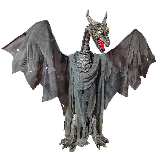 Drache mit Licht, Bewegung und Ton - 187 cm | Halloween Dekoration