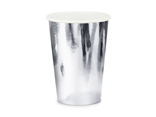Pappbecher Uni 220ml/6Stk. Silber