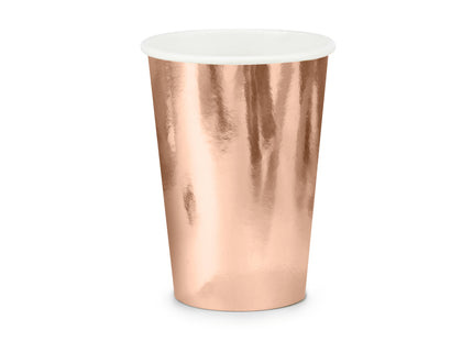 Pappbecher Uni 220ml/6Stk. Rosegold
