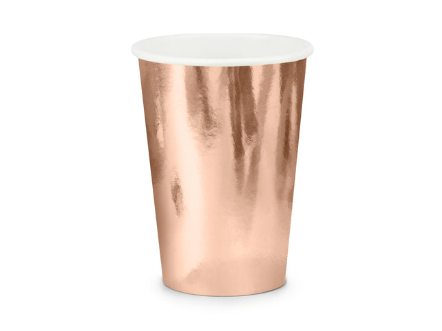 Pappbecher Uni 220ml/6Stk. Rosegold