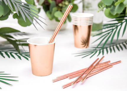 Pappbecher Uni 220ml/6Stk. Rosegold