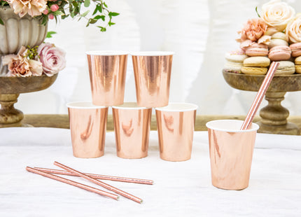 Pappbecher Uni 220ml/6Stk. Rosegold