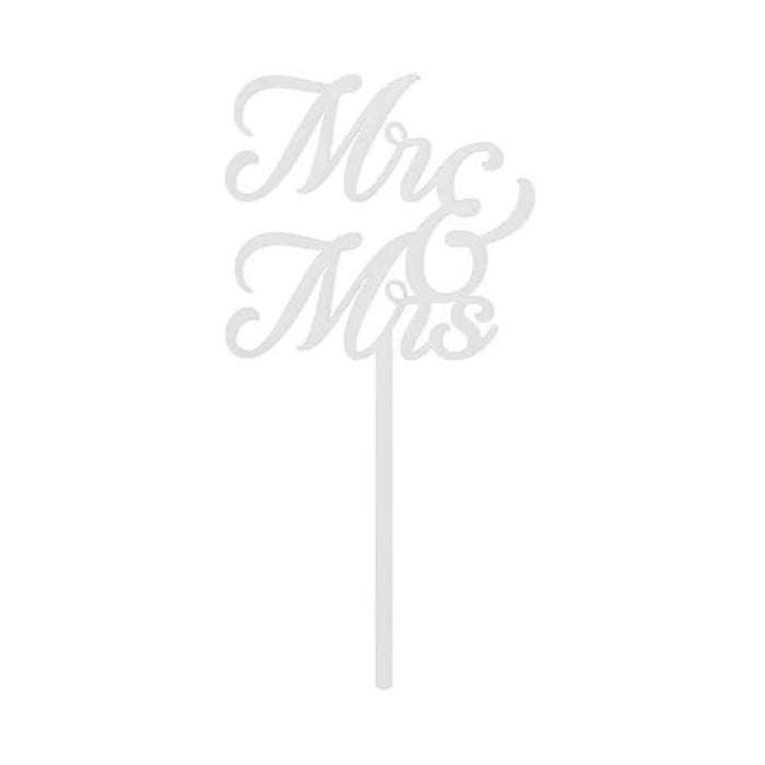 Tortendeko "Mr&Mrs" Weiß | 16,5 cm