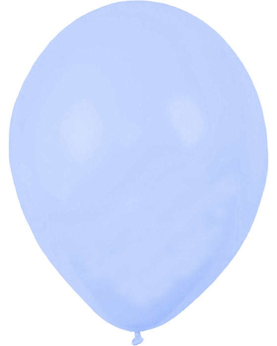 5 Latexballons "Uni Pastell" 30/33 cm Ø | Mittelblau