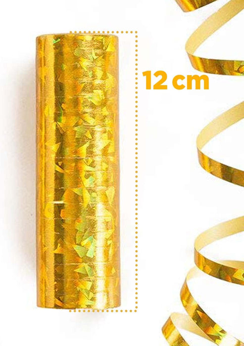 Luftschlangen "Holografisch" 4m / 1 Rolle | Gold