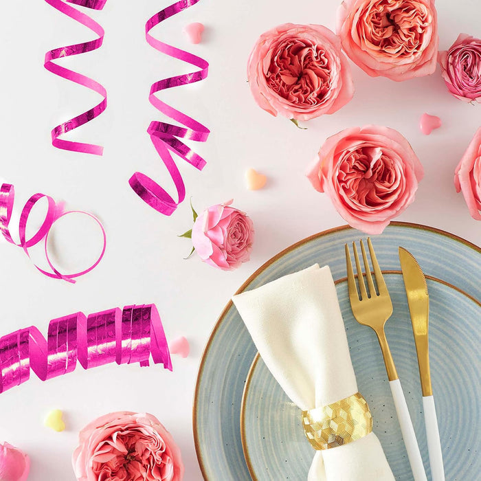 Luftschlangen "Holografisch" 4m / 1 Rolle | Pink