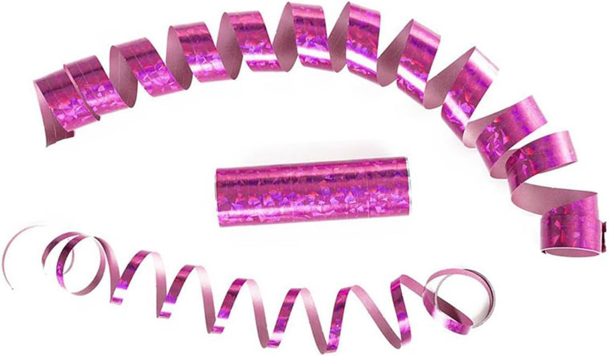 Luftschlangen "Holografisch" 4m / 1 Rolle | Pink