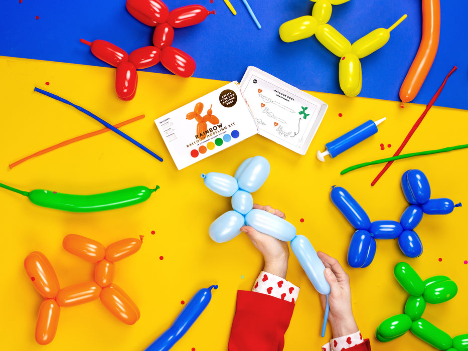 Modelling Ballons und 1 Pumpe, 30St. Bunter Mix