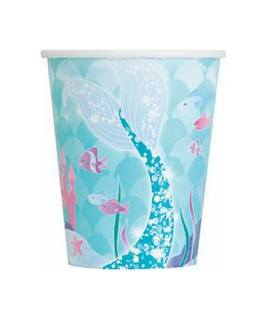 Pappbecher Meerjungfrau 266ml/8Stk.