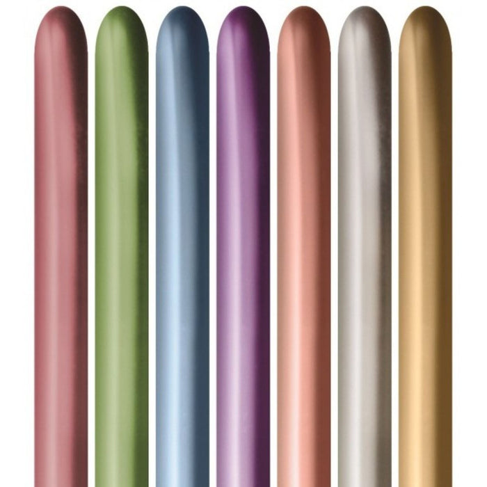 50 Stk. Modelling Ballons 260 Nozzle Up | Chrome Bunt #900