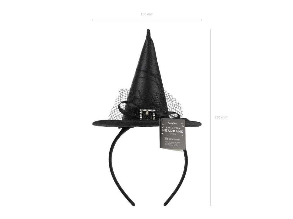 Halloween Haarreif "Hexenhut Netz" | Schwarz