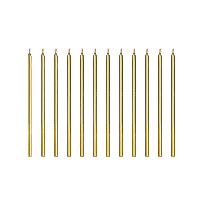Geburtstagskerzen 14 cm | 12 Stk. - Glatt Gold