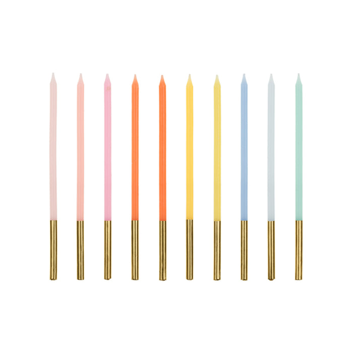 Geburtstagskerzen 14 cm | 10 Stk. - Bunt