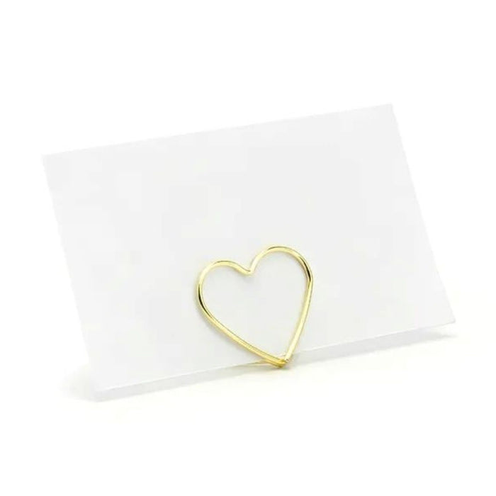 Platzkartenhalter Herzen Gold 2,5cm | 10 Stück