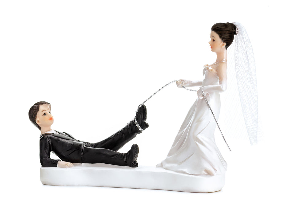 Figur Frischvermählte "Newlyweds" mit Seil - Hochzeit