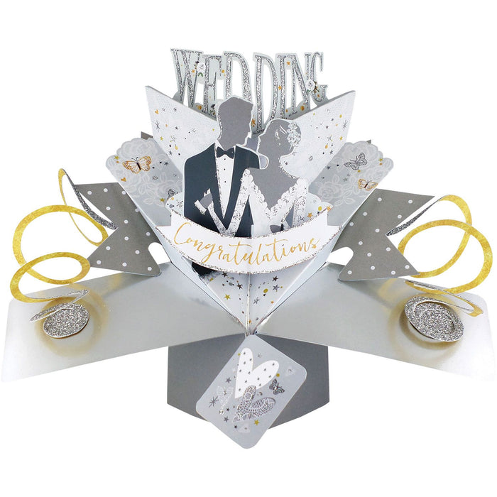 Grußkarte PopUp "Wedding Congratulations Braut und Bräutigam"