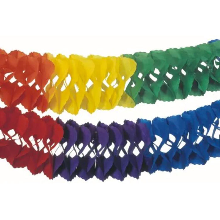 Papiergirlande "Rainbow" Ø 25 cm · 10 m | Schwer entflammbar