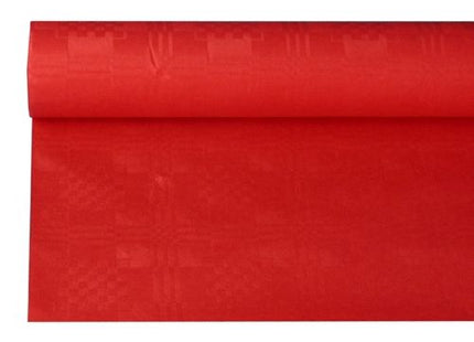 Tischdecke Papier Damastprägung | 8m x 1,2m Rot