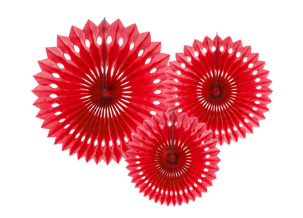 Dekofächer 30/25/20cm/3St. Rot
