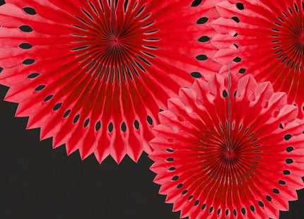 Dekofächer 30/25/20cm/3St. Rot